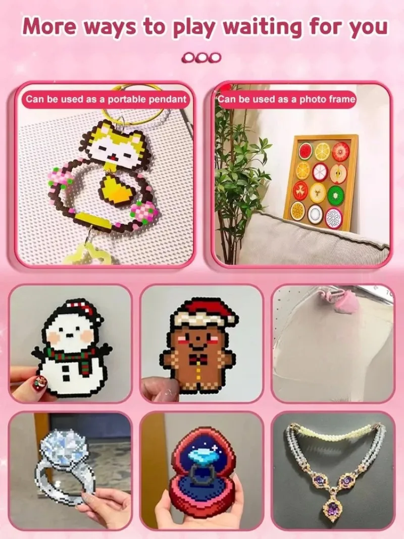 Kit completo de artesanato de contas Perler DIY 3D intertravando contas Perler brinquedo educativo para crianças