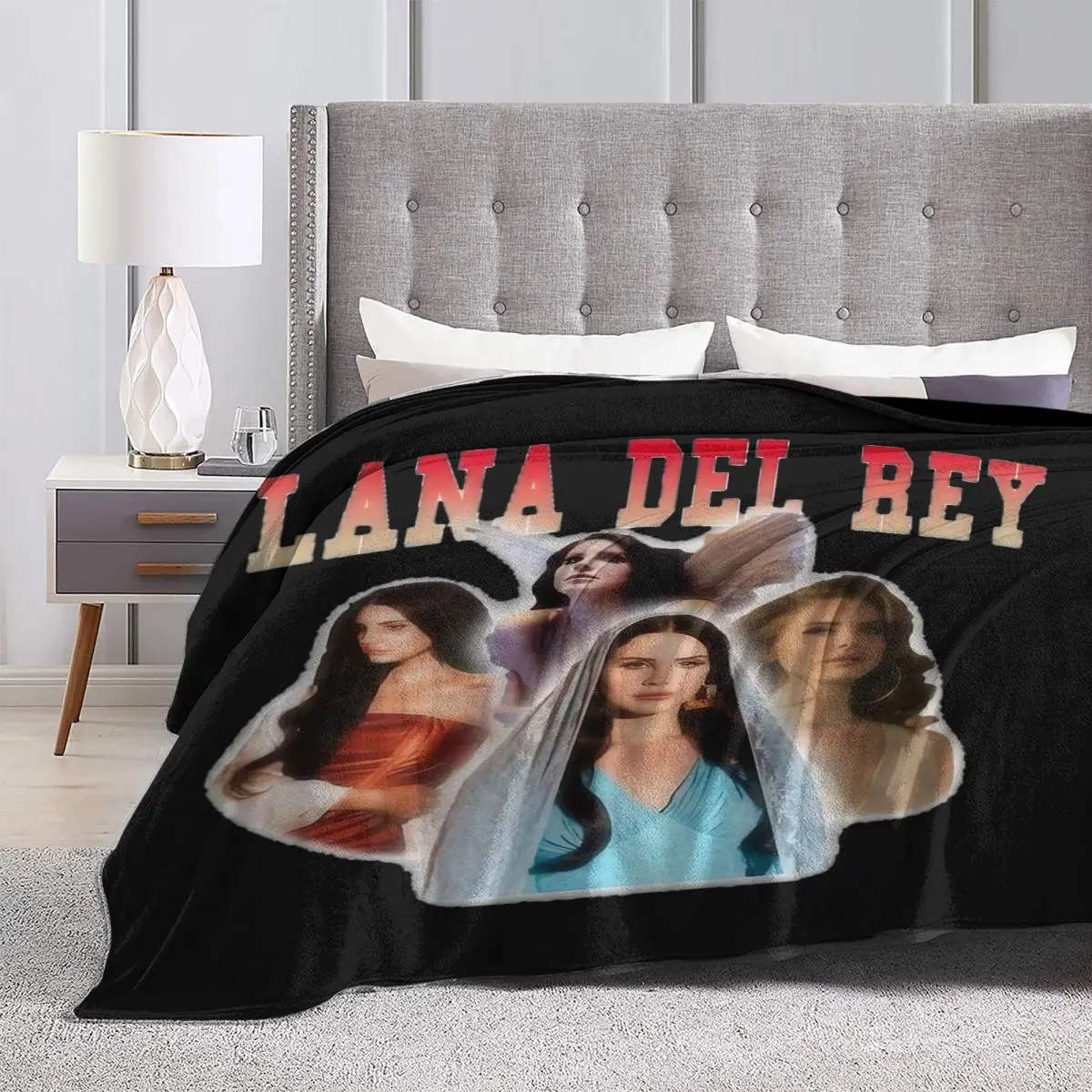 Cozy Lana Del Rey Bootleg Blanket Merchandise Room Decorative Vintage Throws And Blankets Lightweight Thin Fleece for Travel