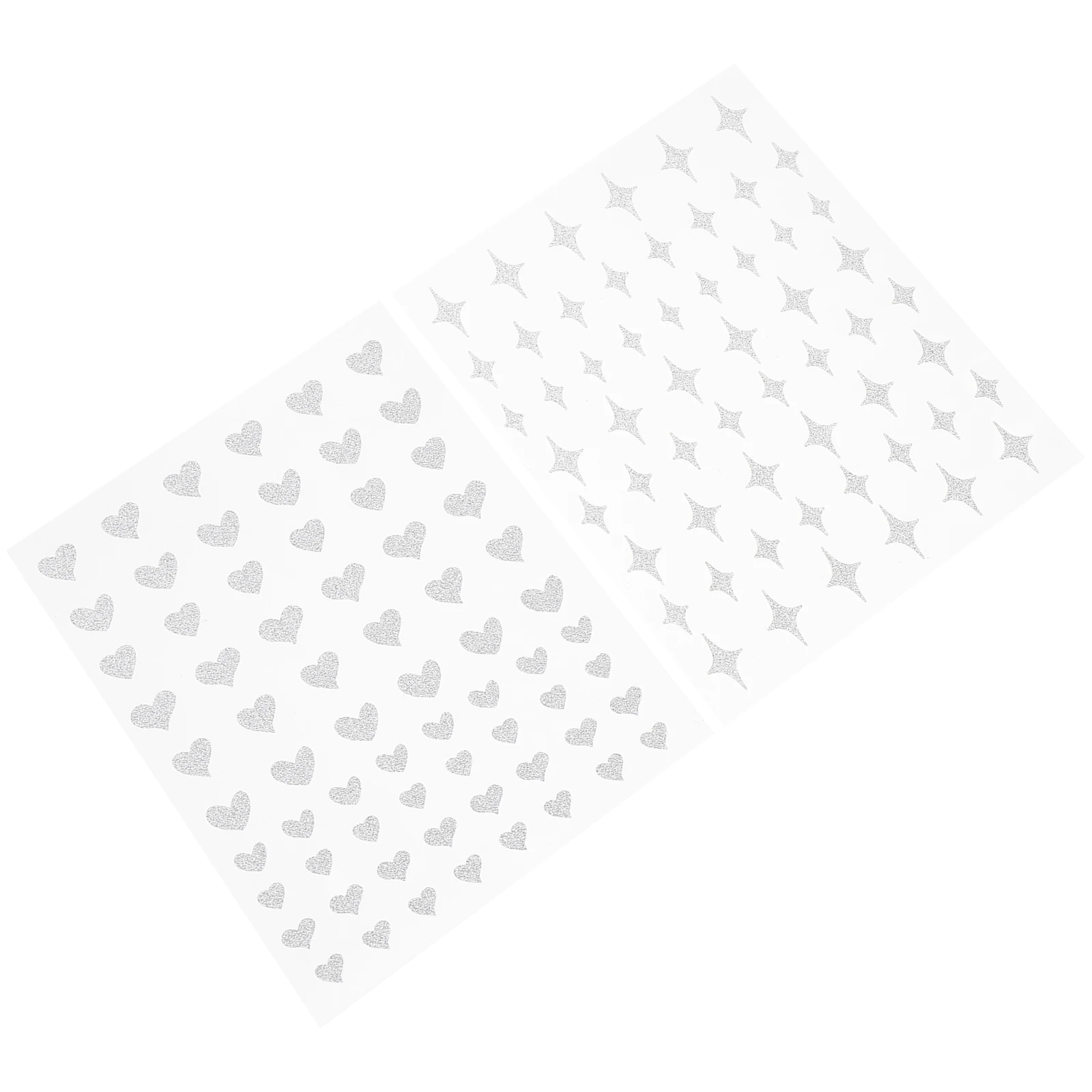 6 fogli di decalcomanie per unghie adesivi glitter argento adesivo per manicure a forma di cuore