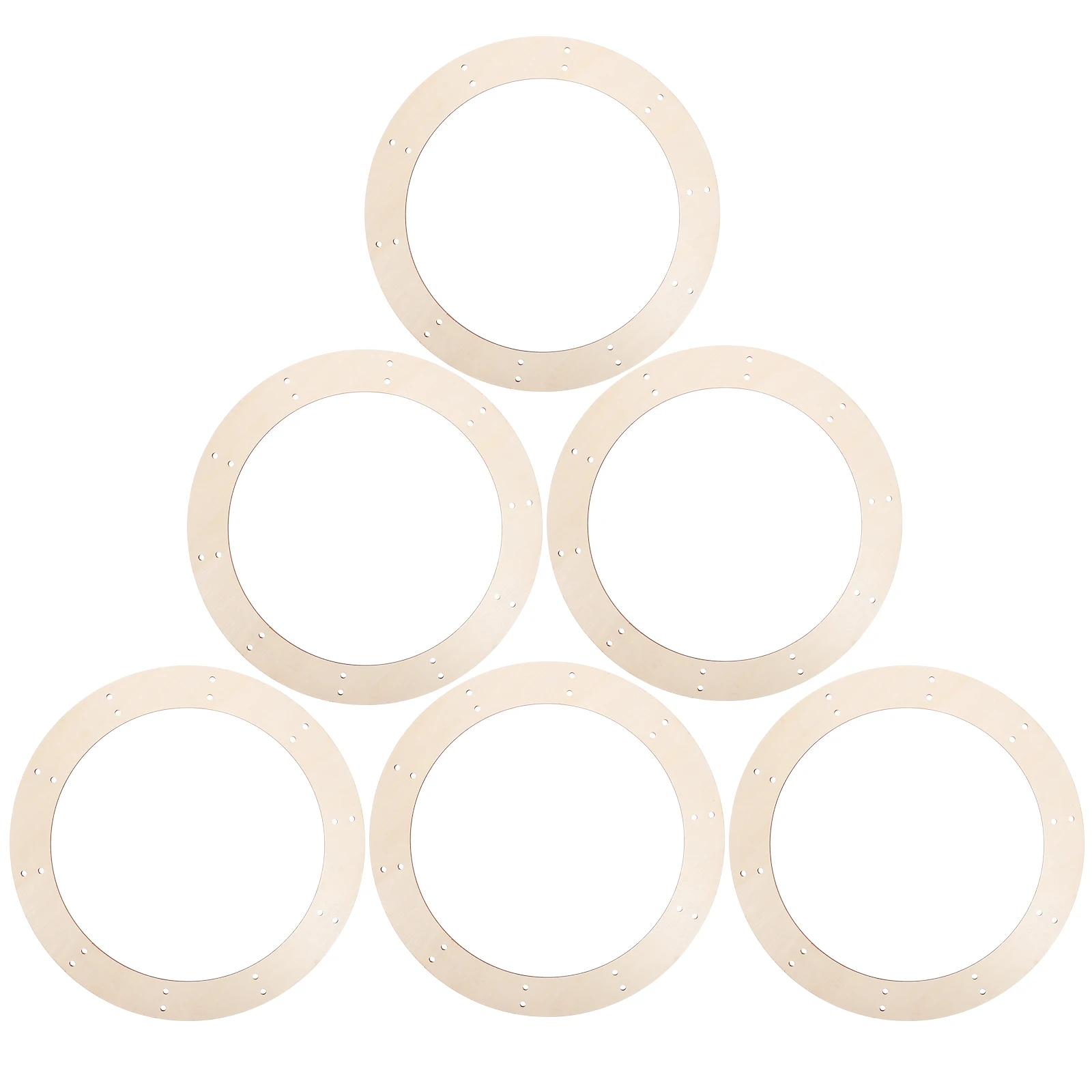 

6Pcs Round Wooden Wreath Frame DIY Craft Base for Christmas Decorations Wreath Forms Large Wood Rings Floral Arrangement Tool