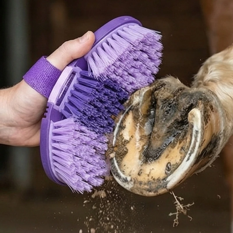 Portable Flexible Horse Grooming Brush With Ergonomic Handle Bendable Brush