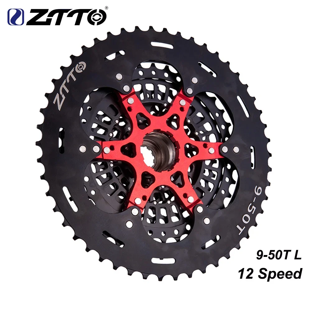 ZTTO MTB 12S 9-50T XD Cassette 9T XD Cassette Black 532g 556% RANGE 12S 9-50T L Cassette Steel 12 Speed Freewheel Sprocket XD K7