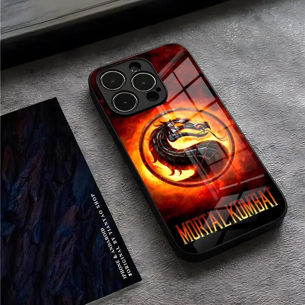 Mortal Kombat Phone Case Apple For IPhone 15 Pro Plus 14 Pro 12 11 13 Mini X XR XS Max 16 Plus SE Glass Back Cover