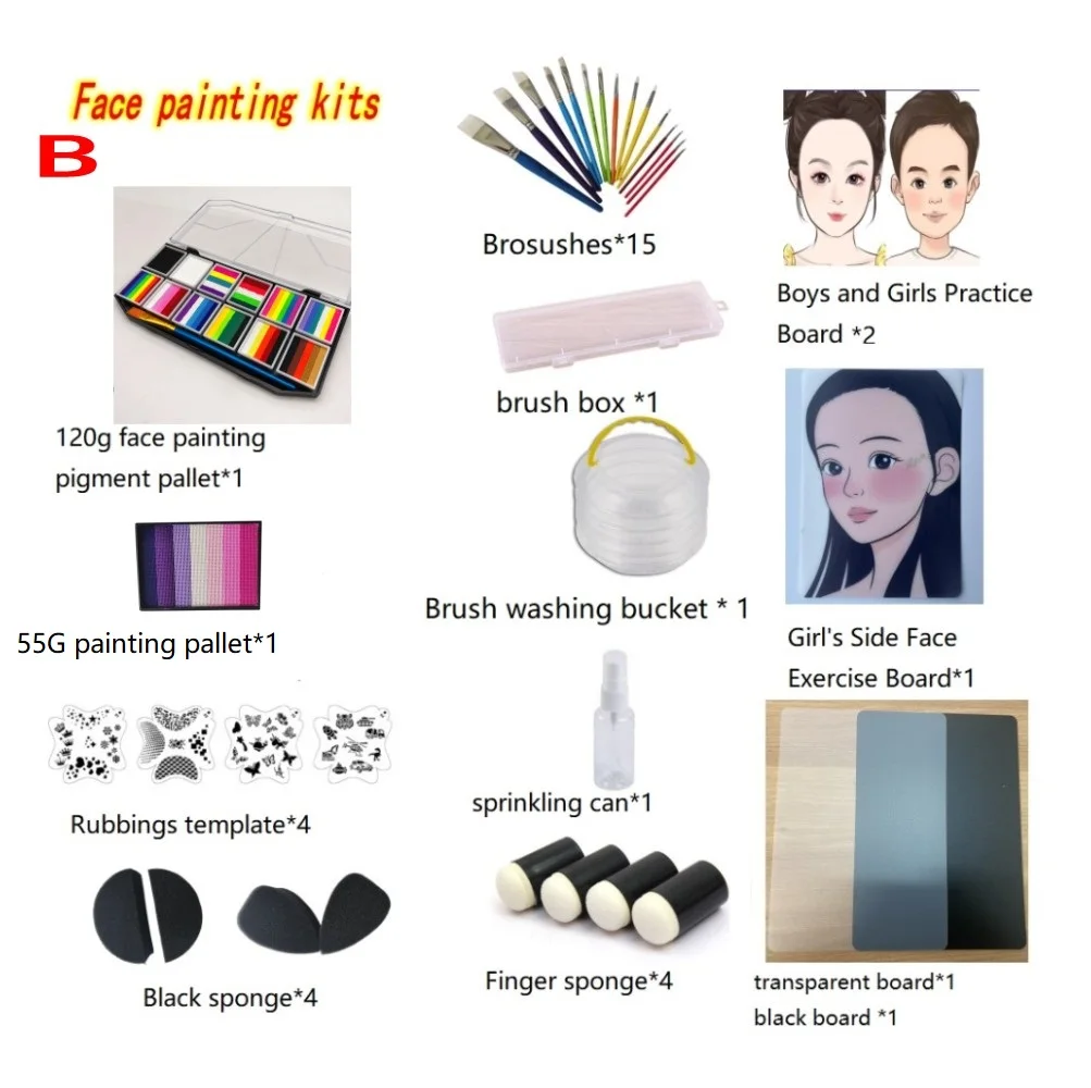 body paint brush and face painting tool kits body painting pigments for party and make up