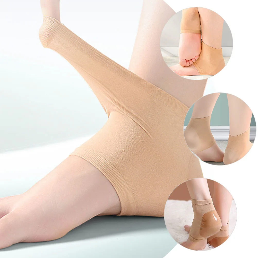 

1 Pair Heel Brace Comfortable Breathable Silicone Cotton Heel Protector Prevent Cracked Skin Moisturizing Foot Support Portable