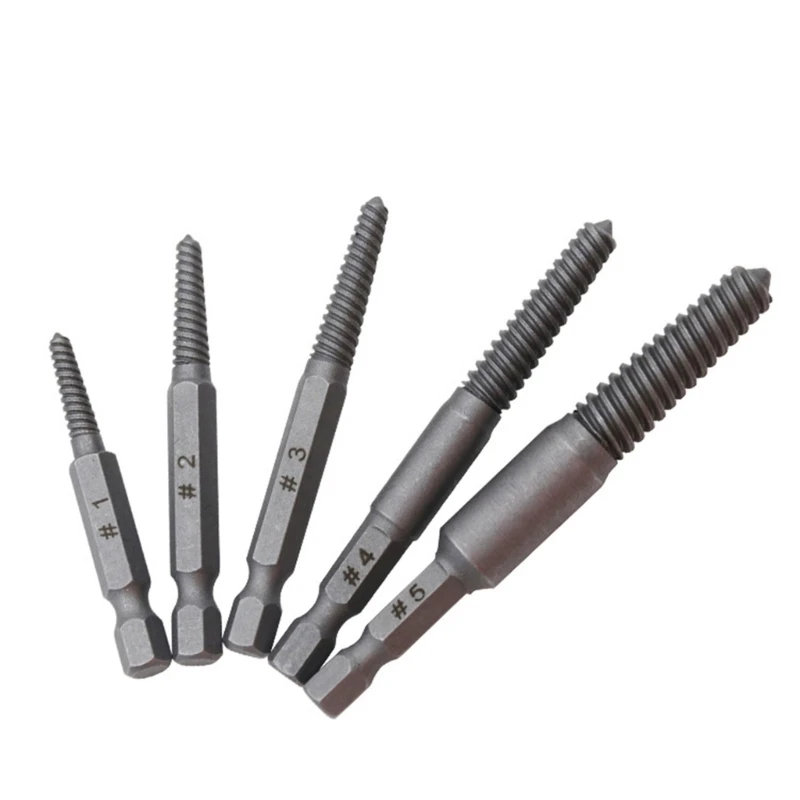 5pcs Damaged Screw Extractor Set Superior Durability Multi-spline Extractor