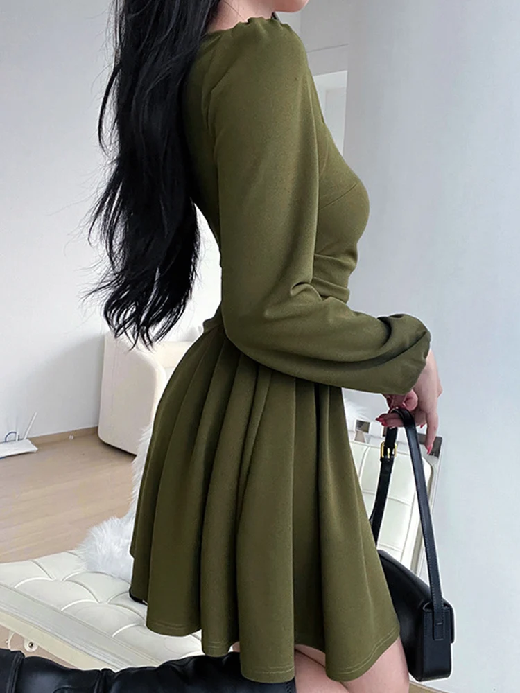 knee length dresses for ladies Suki Mock-Neck Side-Slit Dress
