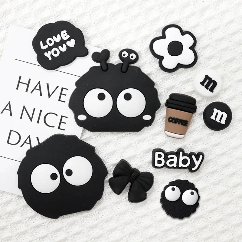 New Cute Cartoon Coal Pattern Sandals Charms Shoe Accessories Holiday Gift Diy Shoe Buckle Pvc Detachable Shoe Accessories