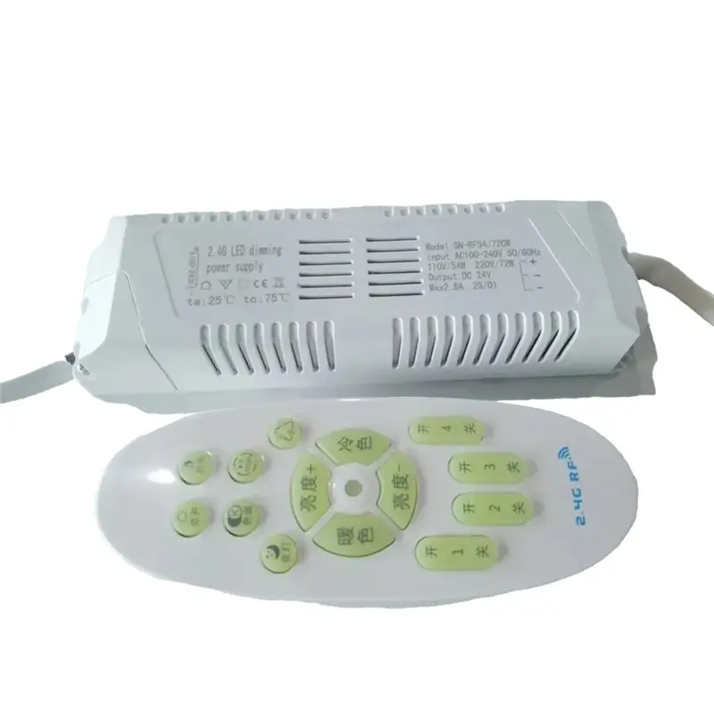 

ABJF-LED Driver Power Supply AC110V 220V 54-72W Output 2.4G Remote Control For Dual Color LED Strip Dimming Color Changing