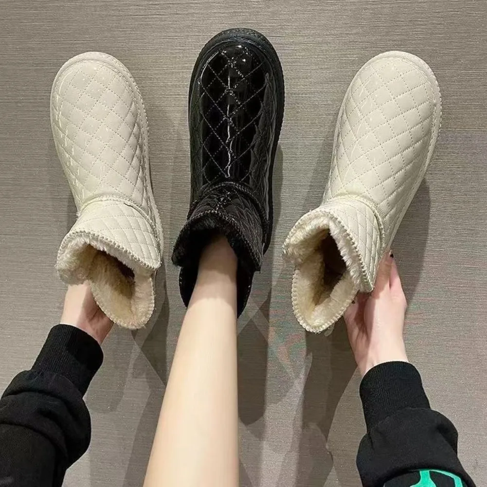 Chaussures pour femmes 2026, bottes en fourrure pour la neige, baskets pour femmes, chaussures d'hiver imperméables et chaudes pour femmes, bottines à semelle en caoutchouc antidérapante