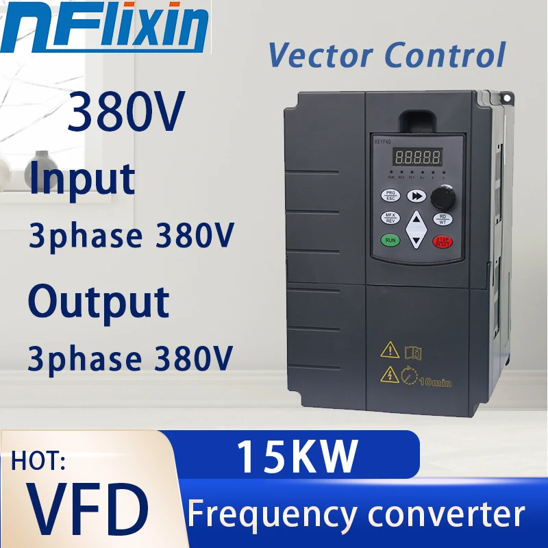 Vector control 380V Inverter VFD 15kW 20HP 3Phase Input Output Variable Frequency Drive  Frequency Converter