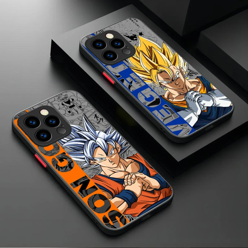 Funda Dragon Ball Goku Vegetto Vegeta Gogeta Goku Black Trunks para iPhone 17 Air 15 16E 16 14 13 12 11 Pro Max XR 7 8 Plus SE2020