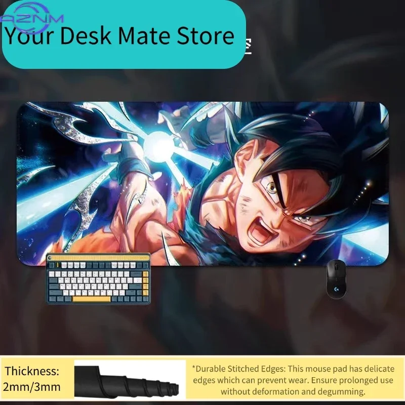 Mouse Pad Anime Warrior Character Orange Star Crystal Ball Blue Water Splash Rubber Non Slip Gaming Desk Mat For Keyboard Office