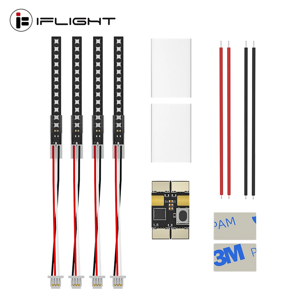 

Flight BLITZ LED Control Module with Tiny LED 5V voltage Strip Set for RC FPV Racing Drone