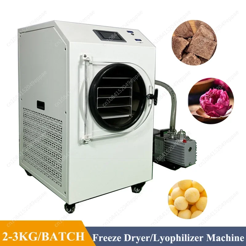 2-3KG/Batch Mini Food Fruits Freeze Dryer Machine Frozen Vegetables Dried Candy Strawberry Vacuum Drying Machine