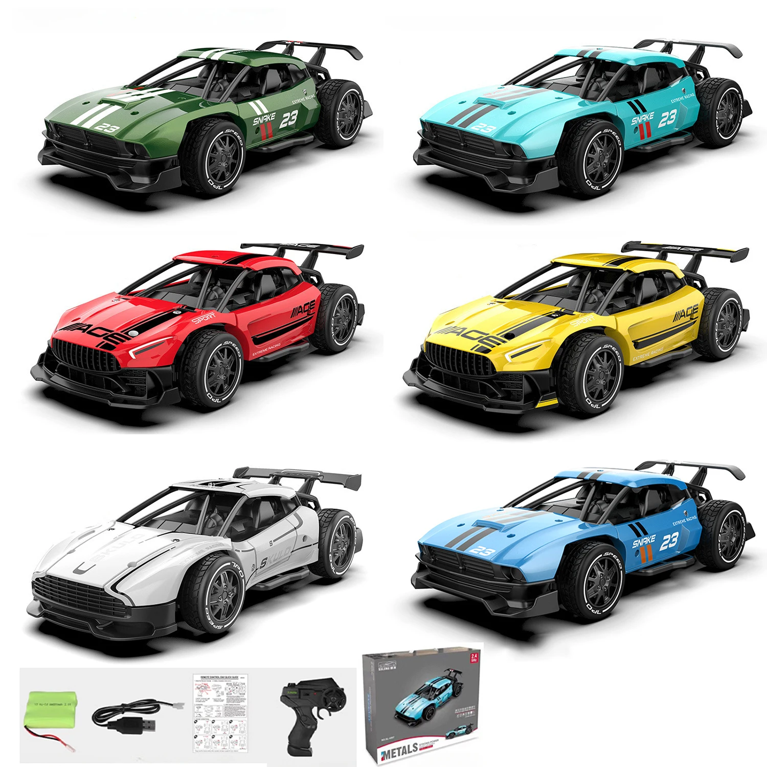 

2.4G RC Car /24 Metal RC High Speed ​​Car Model Electric Racing Car Model Boys Remote Control Toy Gift