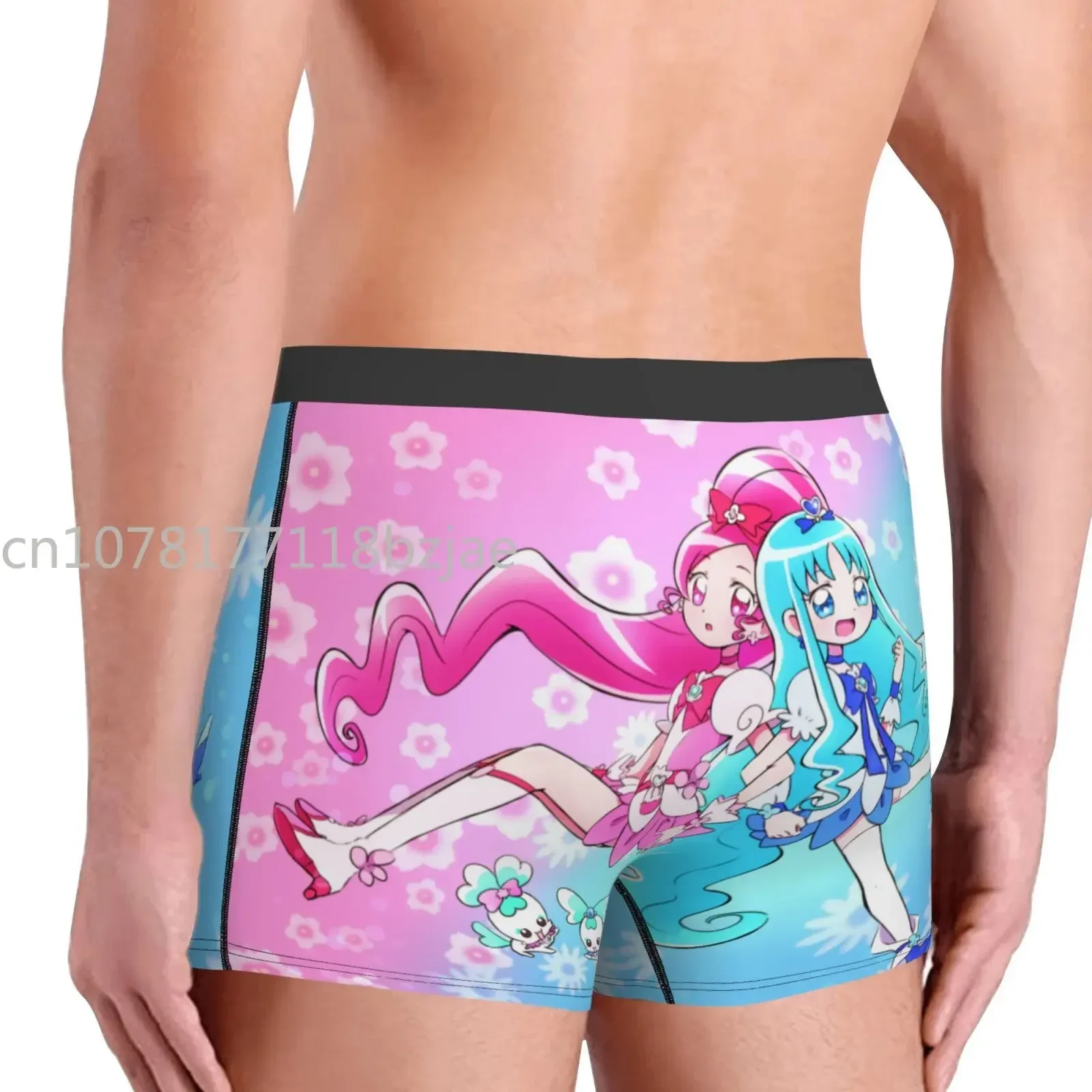 Magic Precure Anime Girl Heartcatch Boxershorts Men Male Underpants Double Sides Printed Soft Breathable Underwear Panties Men