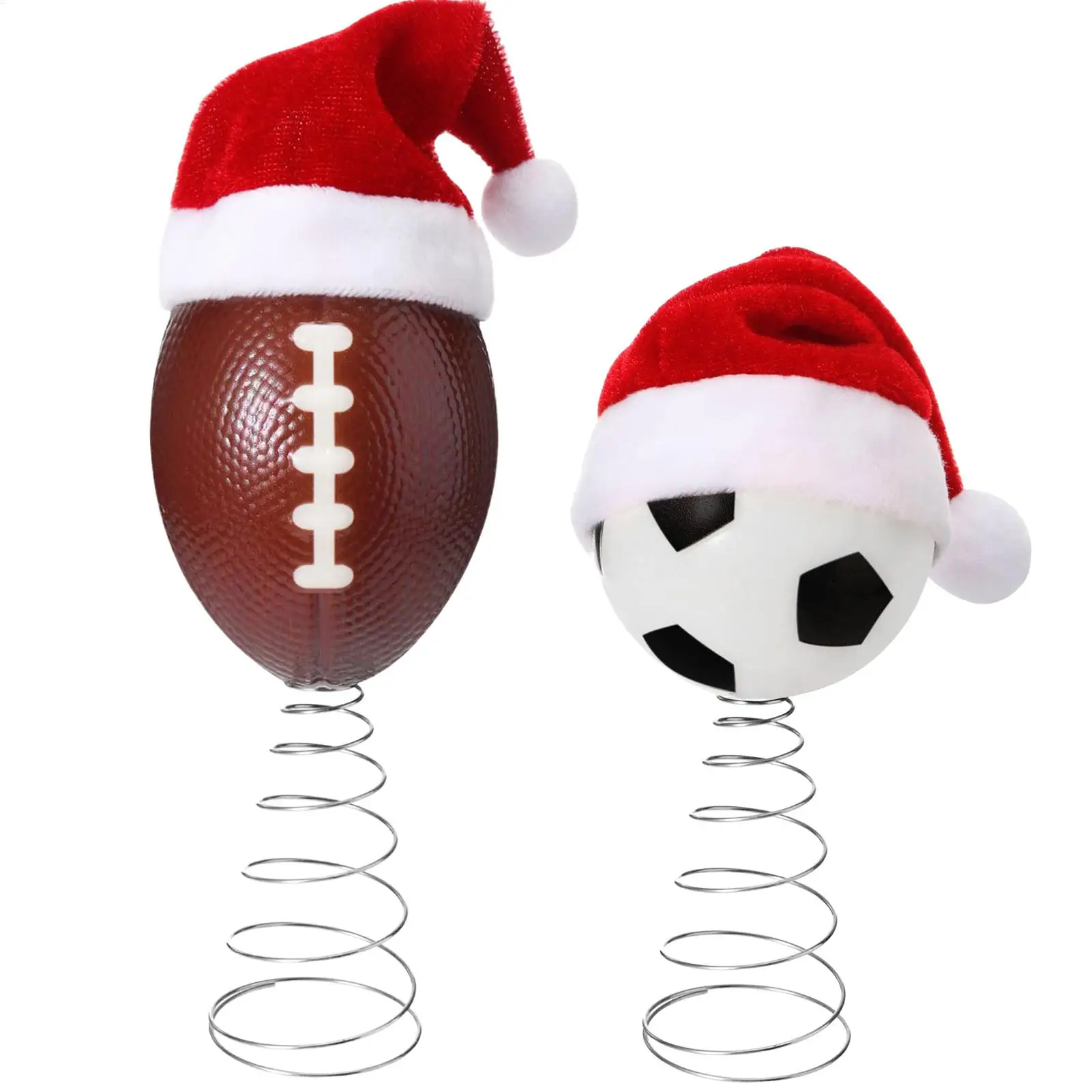 Weihnachtsbaum Top Fußball Fußball mit Weihnachtsmütze Baum Dekor Weihnachten Tischdekoration für Outdoor Winter Urlaub Studio