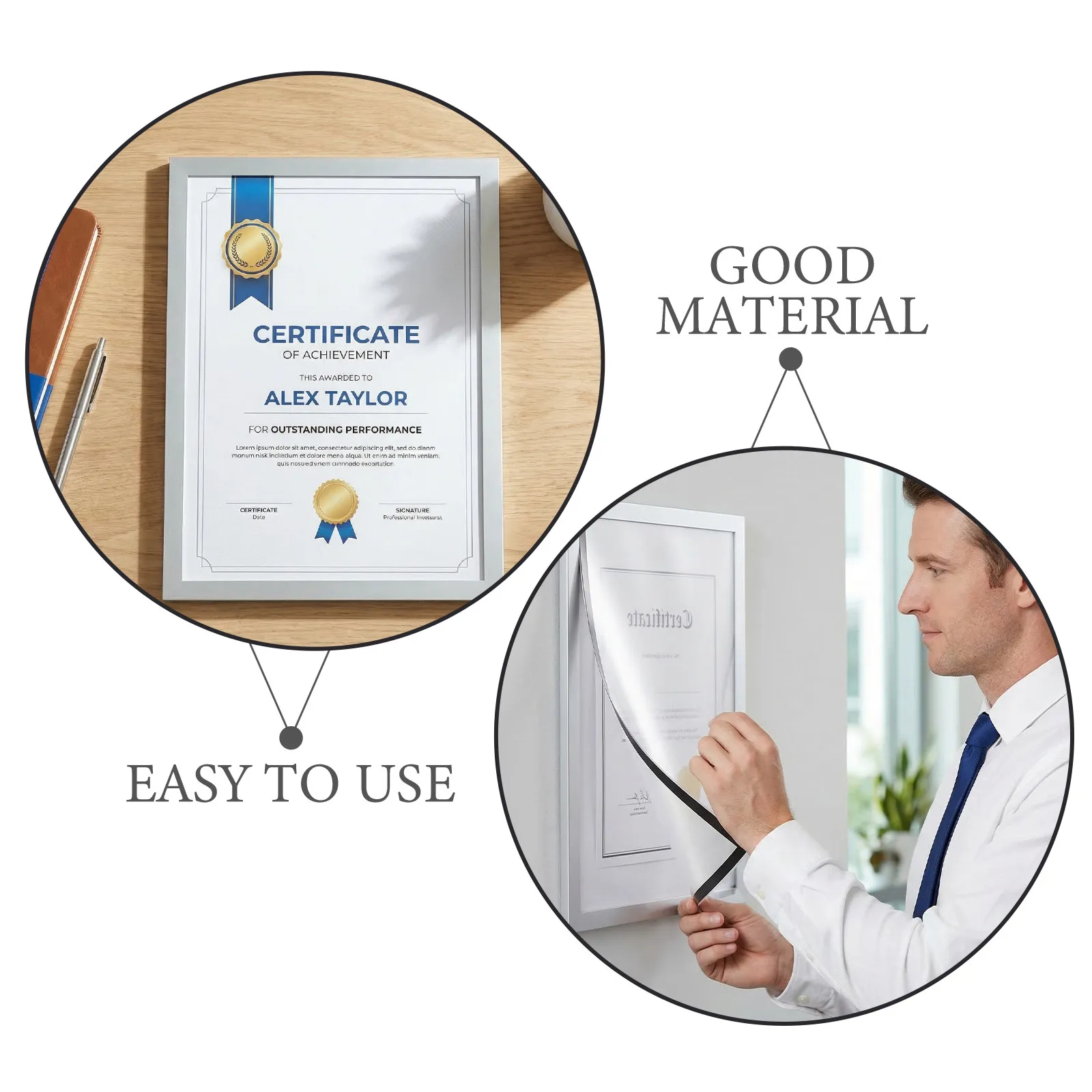 2Pcs Transparent Magnetic Document Holder Self Adhesive Business License Frame Wall Mounted Poster Display Magnet Picture Frames