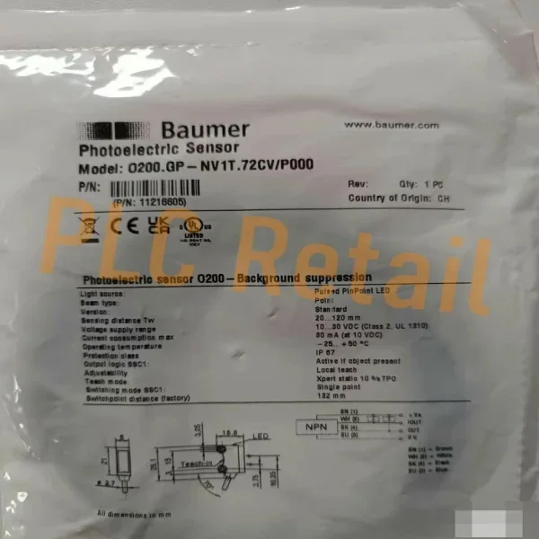 New New Photoelectric Sensor O200gp-nv1t72cvp000 11216605 Delivery F Brand New Original Spot Plc