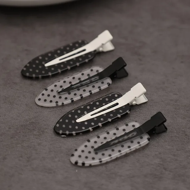 Grampos de cabelo acrílicos de bolinhas, preto e branco, minimalista, fixação segura, adequado para uso diário, roupas de festa, acessórios de estilo de cabelo