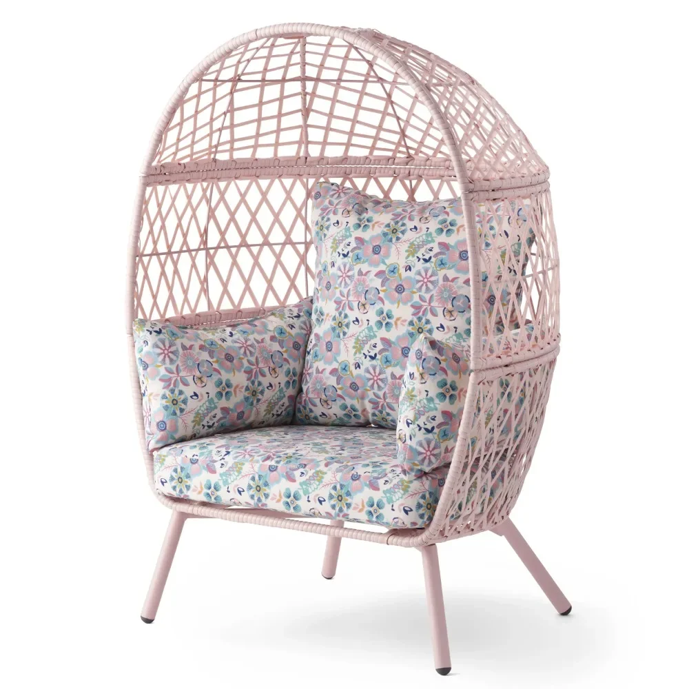 

Outdoor Wicker Fixed Children's Egg Chair, Pink