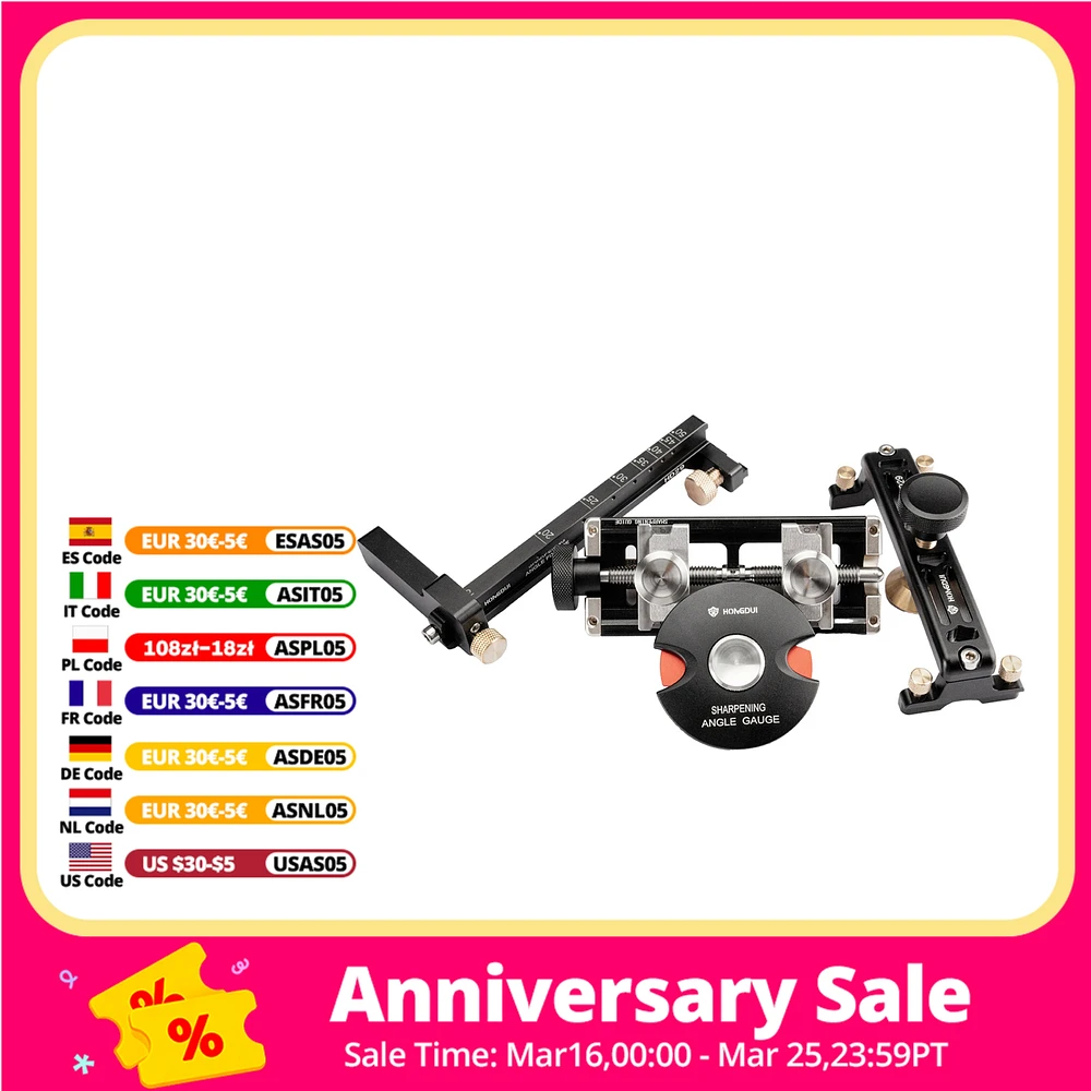 

HONGDUI HD29 Направляющая для хонингования Деревообрабатывающая система заточки Набор для заточки долота Подходит для лезвий строгального станка Диапазон зажимов 0-70 мм
