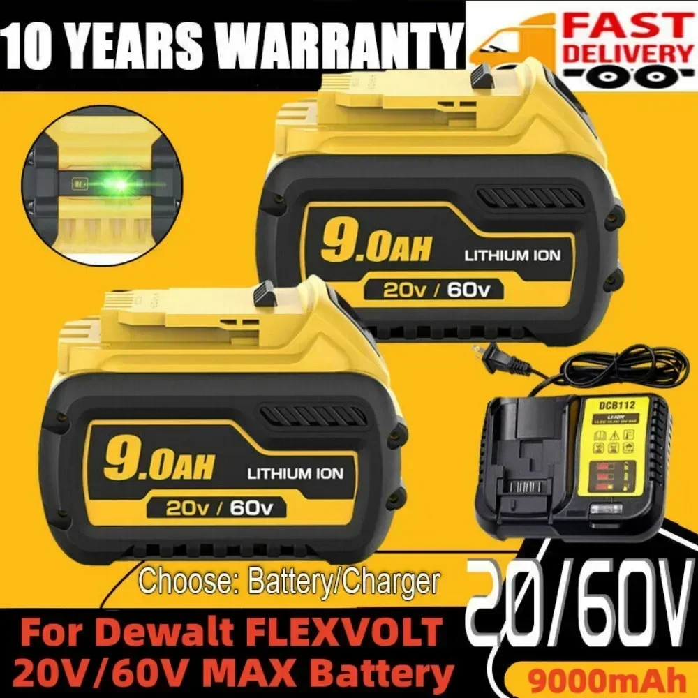 60V 9000mAh for Dewalt DCB609 Battery Replacement Li-ion Battery DCB200 DCB606 DCB205 DCB206 DCB209 DCB182 Power Tool Battery