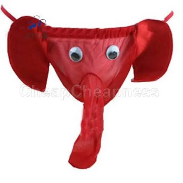1PC New Sexy Men\'s Boy Elephant G-string Underwear Thong Briefs T-Back Panties Lingerie Black/Red/Leopard