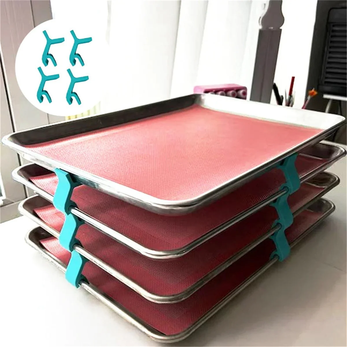 12Pcs Baking Sheet Stackers Space Saving Tray Stackers for Oven, Freezer and Kitchen Countertop Durable and