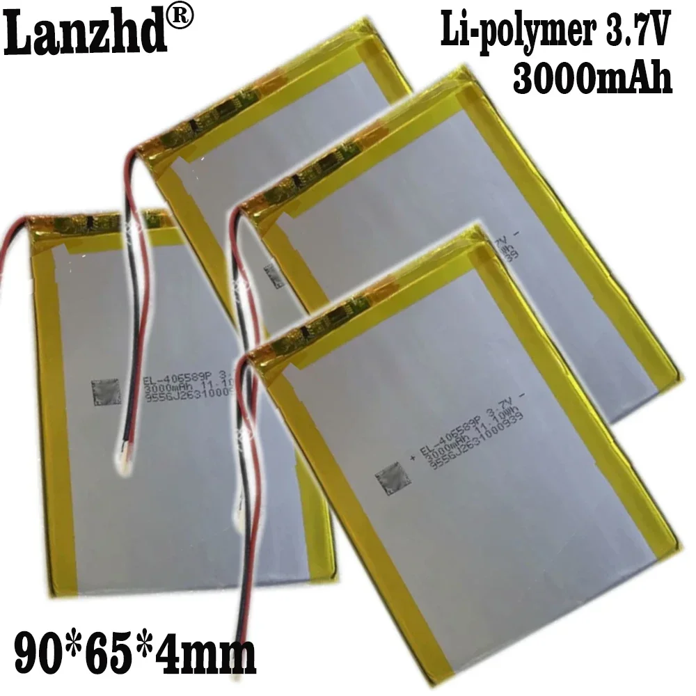 

1-12 pcs NEW 406590 3.7V 3000mah Lithium polymer Rechargeable Battery with Protection Board For DVD Tablet PC GPS Power Bank