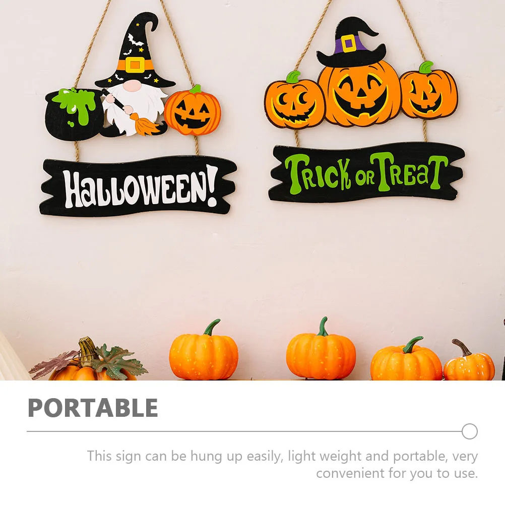 

Halloween Themed Wooden Sign Easy Hang Lightweight Portable Door Wall Window Decor Indoor Outdoor Photography Prop Gift