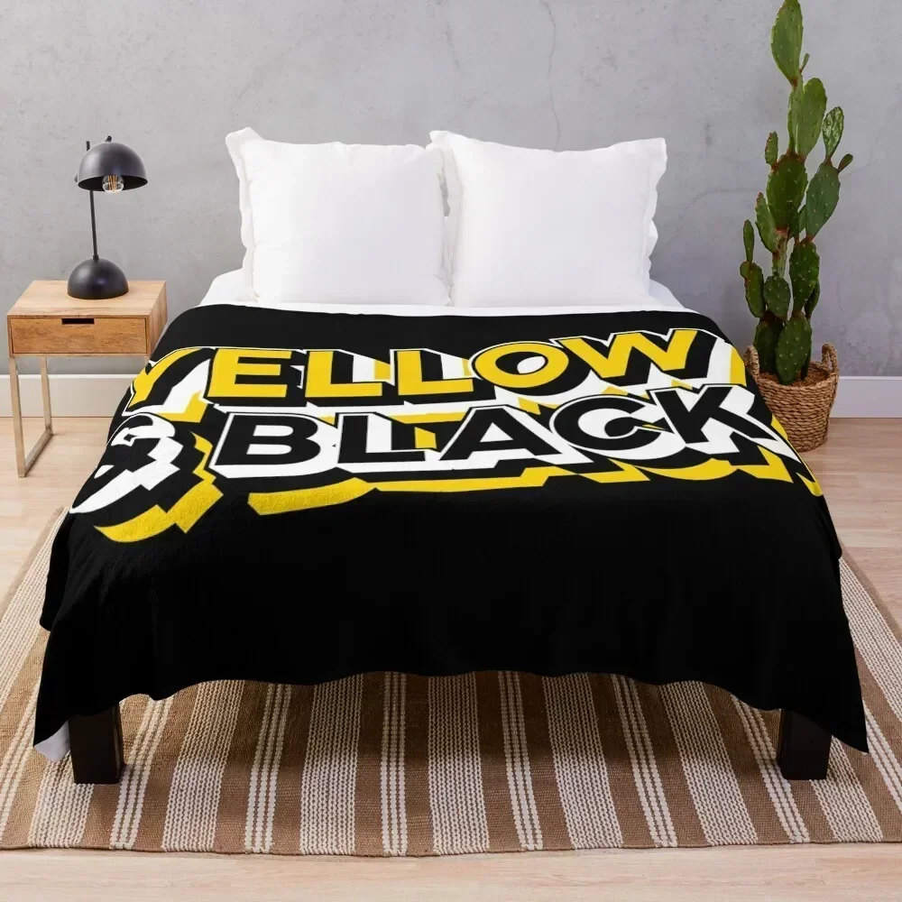 

Yellow & Black Throw Blanket Men's Soft Warm Throw Blanket for Couch