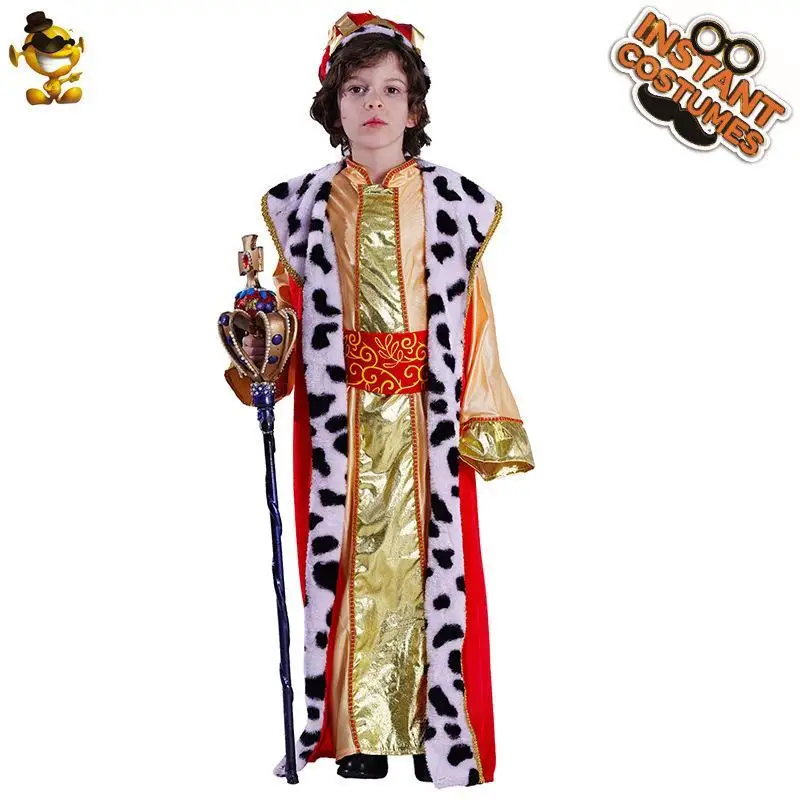 طقم زي الملك العربي للأولاد، زي حفلات الهالوين اللطيف، ملابس تنكرية للأطفال بطابع الأمير العربي