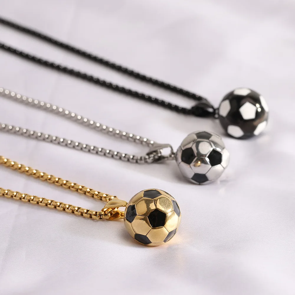 

Fashion Charm Football Pendant Necklaces for Women Men Punk Hip Hop Link Chain Necklace Sporty Lover Boys Jewelry Gifts