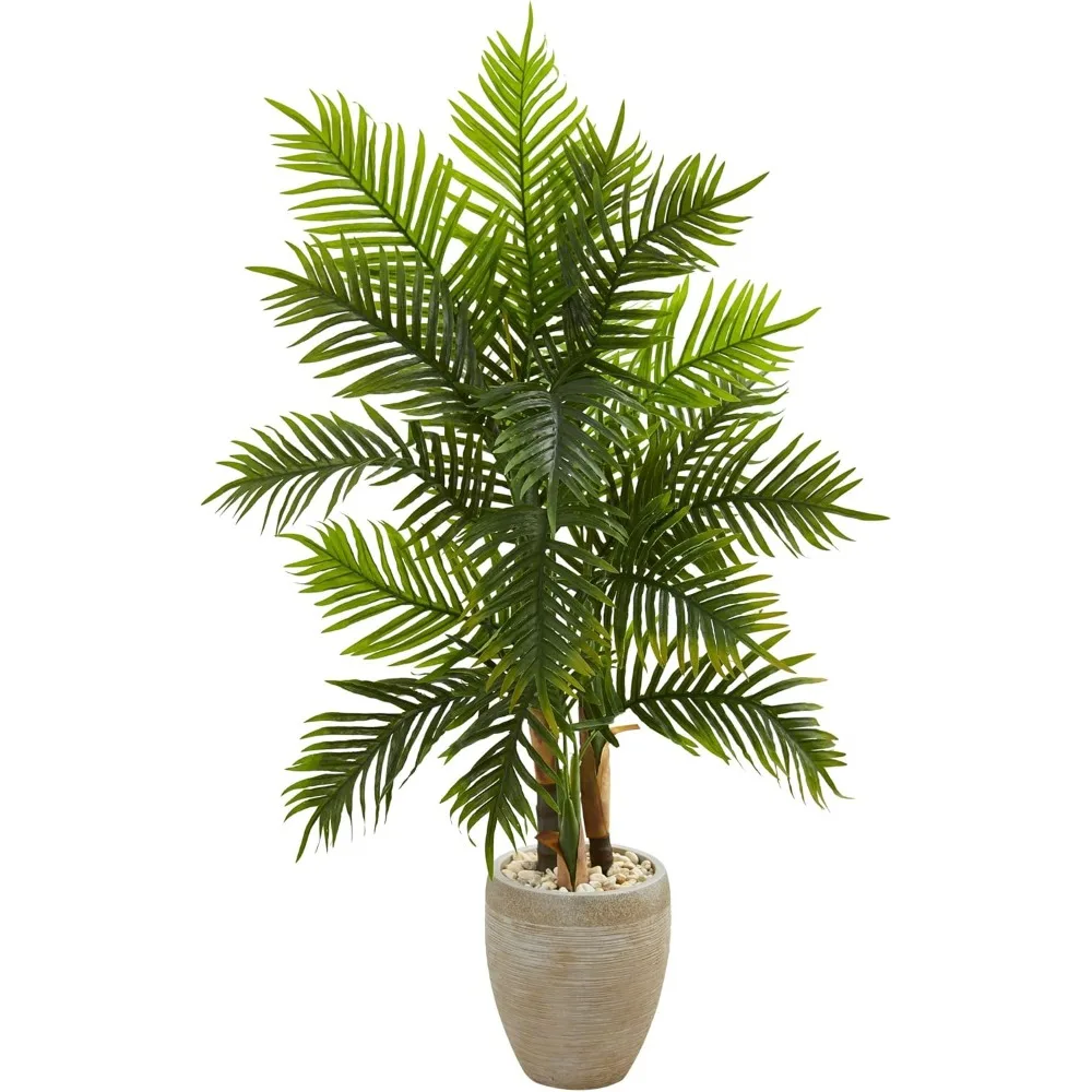 

Almost Natural 5 Feet. Sand Colored Betel Nut Tree (True Touch) Artificial Plant, 21 D X32 W X5 Ft, Green