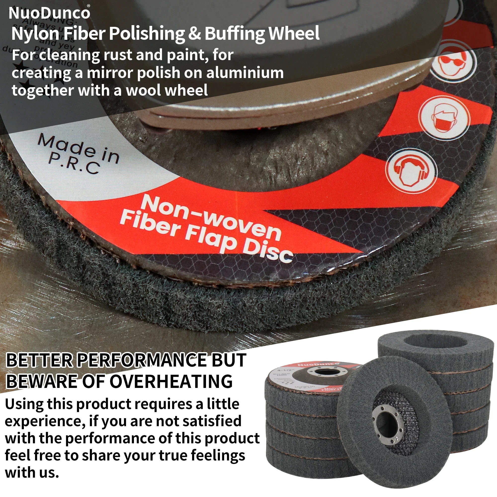 SIFANG 4/4.5/5 بوصة 1 قطعة ألياف النايلون رفرف إطارات لامعة القرص 800 حصى لطاحونة زاوية لتلميع الخشب والمعادن