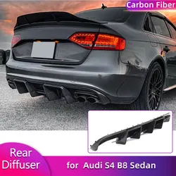 Carbon Fiber Car Rear Bumper Diffuser Lip Spoiler for Audi S4 B8 Sedan 4-Door 2008-2012 Racing Rear Diffuser Lip Apron Body Kit