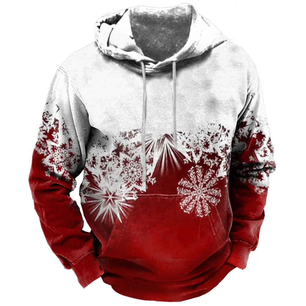 

2024 Christmas Hoodies Y2k New Style Graphic Hoodie Warmth Sweatshirts for Men Elk Ironman Triathlon Snowflake 3D Printing