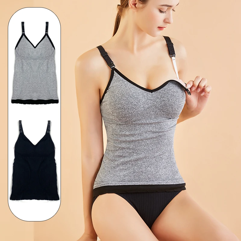 Nursing Underwear Soft and Supple Back Bottom Comfortable Padded Stretch Tank Top Suitable for Nursing Mothers