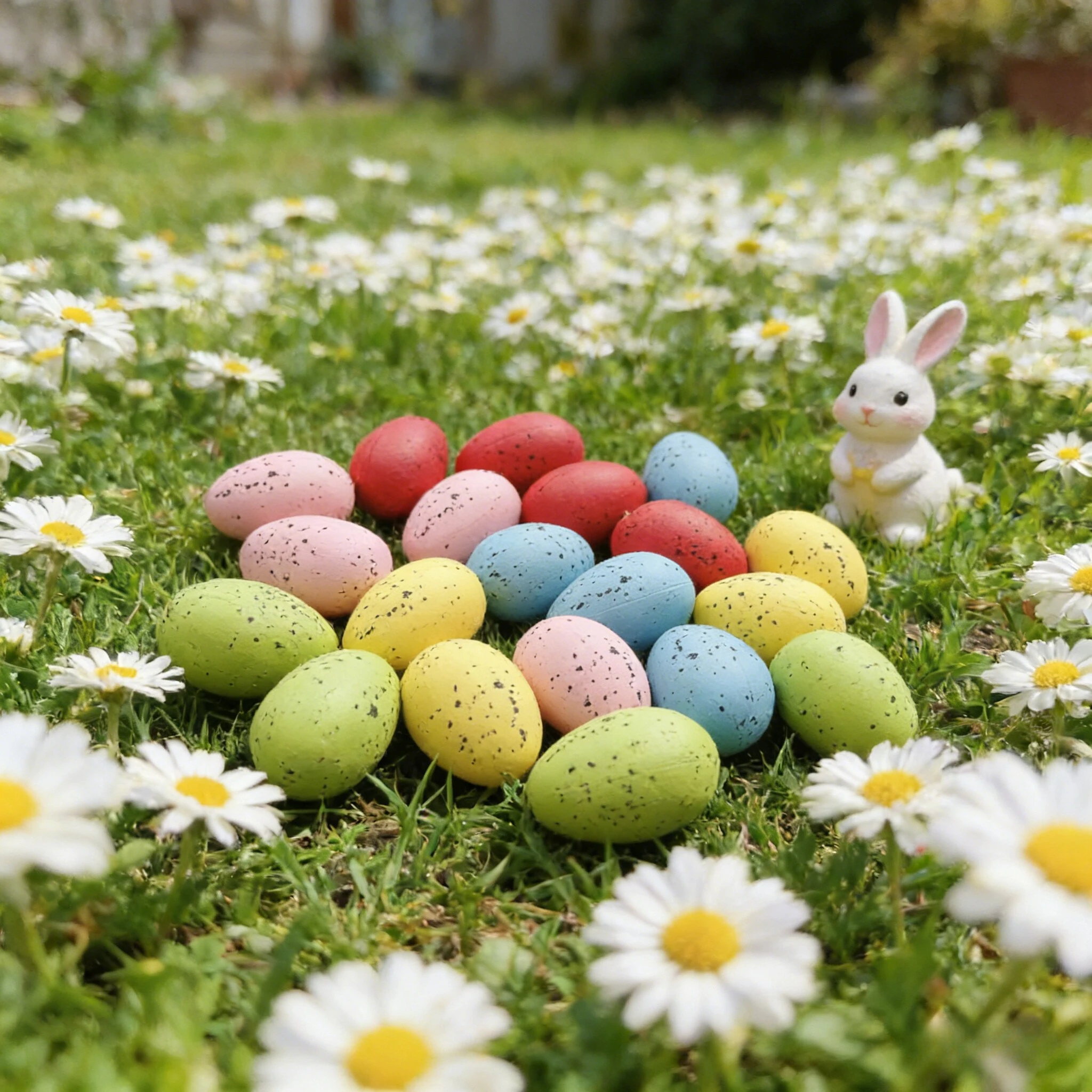20pcs Easter Eggs,Mini Pigeon Eggs,Easter Gifts,Flower Wreath Decorated Spotted Easter Eggs,Simulated Eggs,Home Decoration