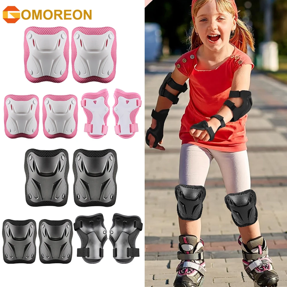 

Комплект детского защитного снаряжения, включает наколенники, наручные ограждения, налокотники, комплект защитного снаряжения для катания на коньках, велоспорт, ролики