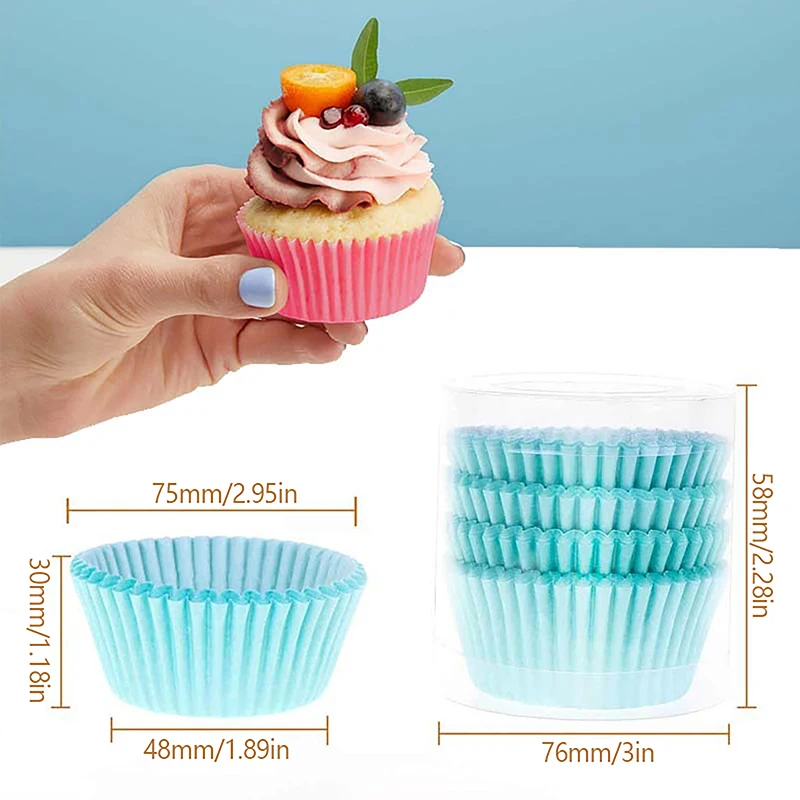 100Pcs Muffins Paper Cupcake Wrappers Baking Cups Cases Muffin Boxes Cake Cup Decorating Tools Kitchen Cake Tools DIY