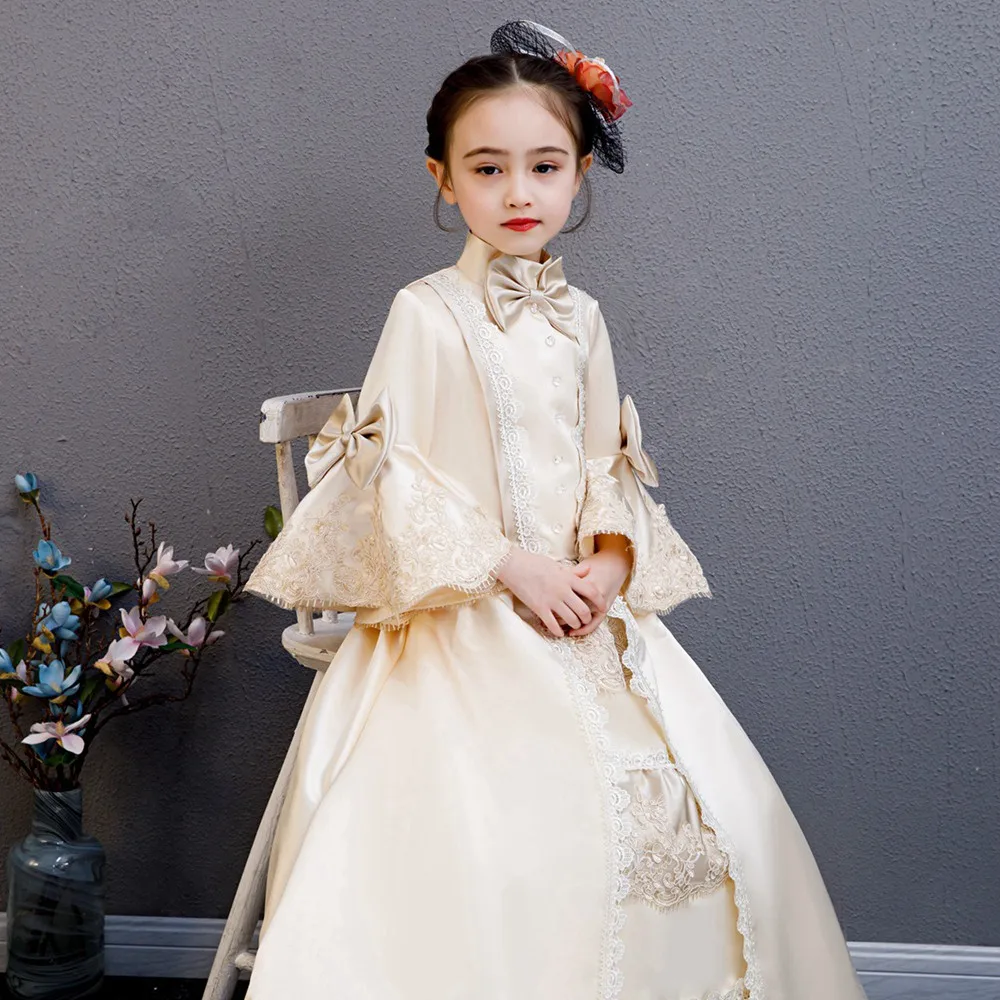 Cosplay Lolita Rococo Victorian Princess Costume Kid's Dress Outfits Costume Golden Vintage Cosplay Party Birthday