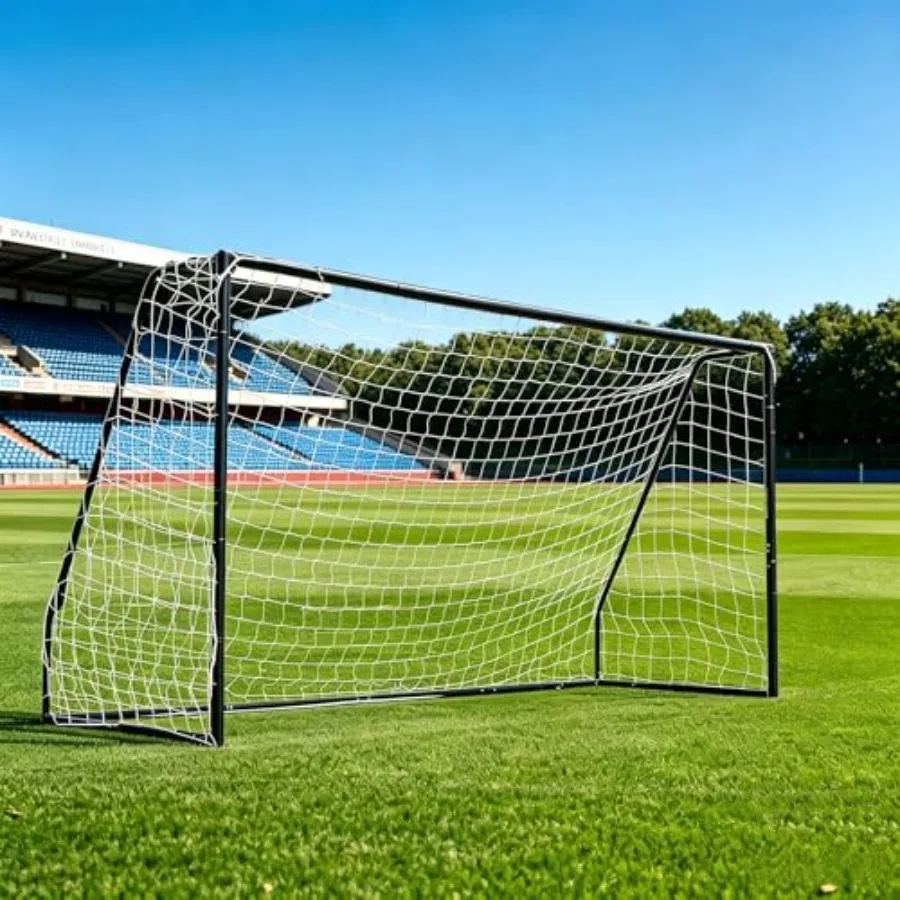 

Backyard soccer goal, weather-resistant steel frame, black, heavy-duty 12 x 6FT training net for outdoor use