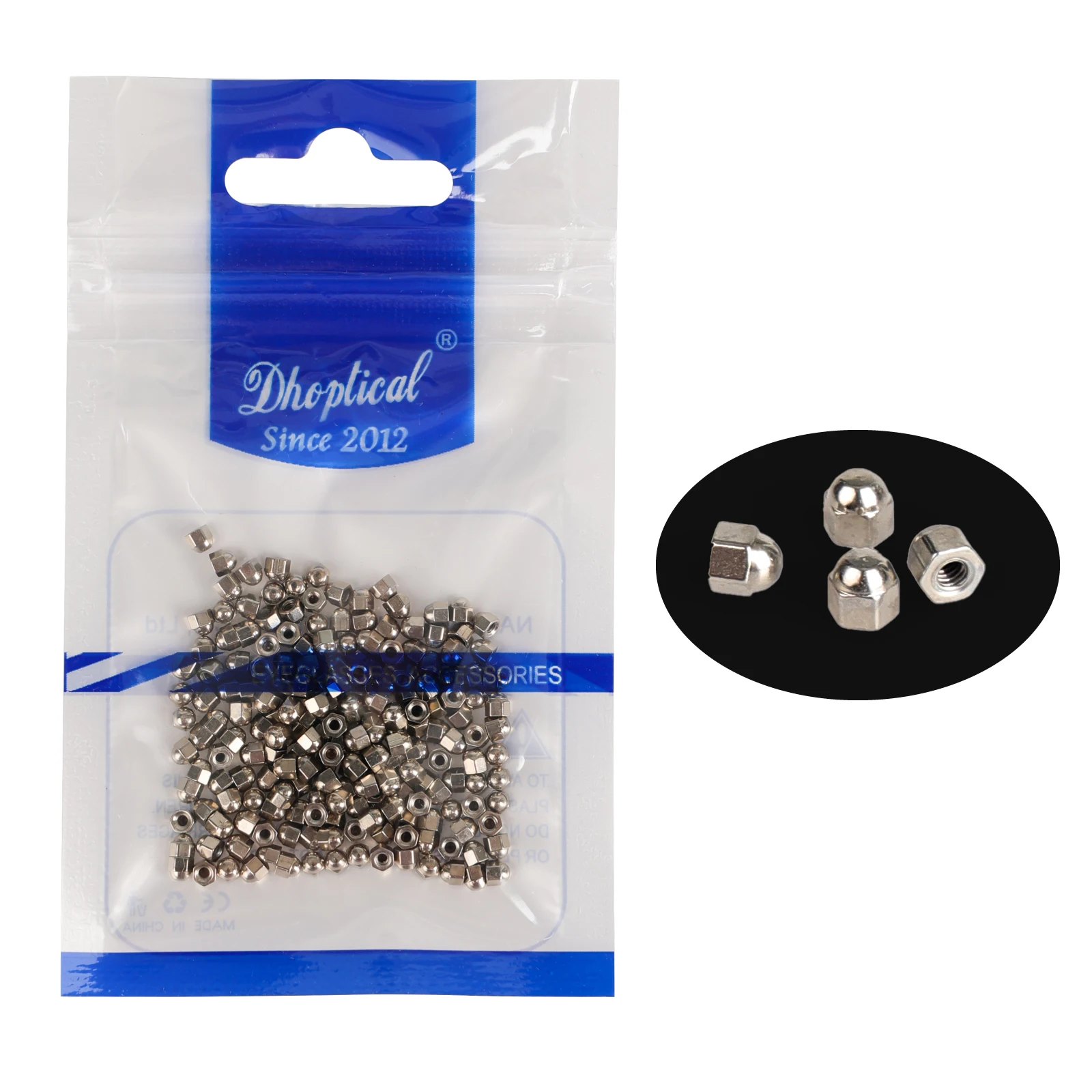 200 Stück Metall-Sechskant-Schraubkappen für Brillen – kompatibel mit randlosen Brillen und ausgewählten Sonnenbrillen, langlebige Brillenreparatur – Detail 1