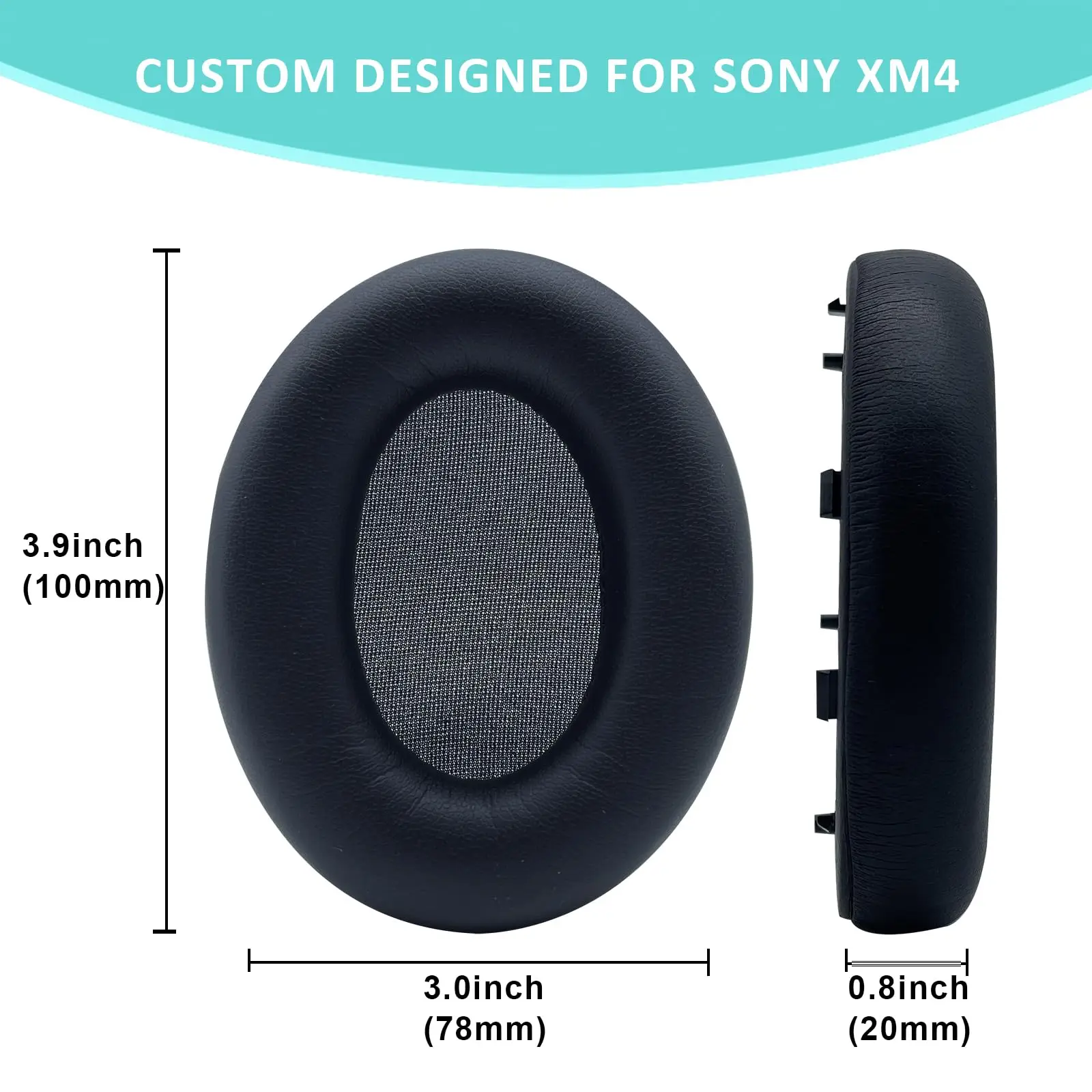 WH-1000XM4 Earpad Cushions, Replacement Ear Pad for Sony WH-1000XM4 Headphones with Noise Isolation Foam Soft Protein Leather