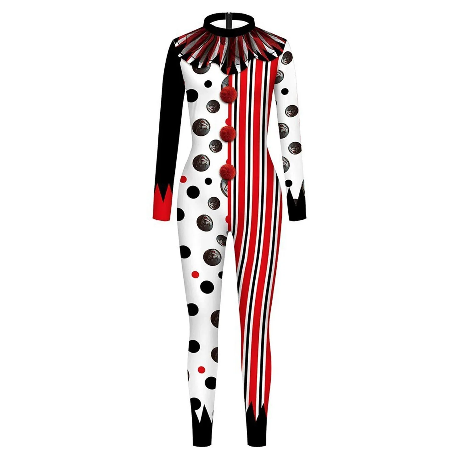 Kids Unisex Long Sleeve Back Zip Bodysuit Slim Fit Stretchy for Halloween Cosplay Stage Party Performance