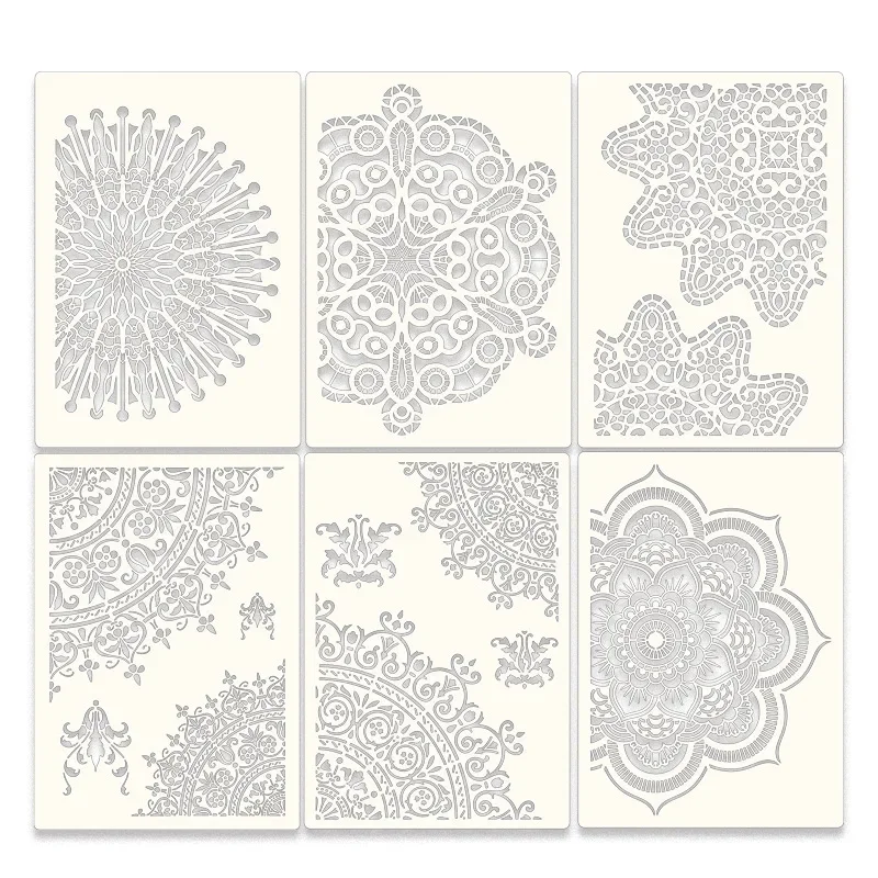 Imagem -06 - Stencils Mandala Redondos para Pintura de Parede Scrapbook Colorir Gravação Álbum Papel Decorativo Modelo de Cartão Faça Você Mesmo a4 29x21cm