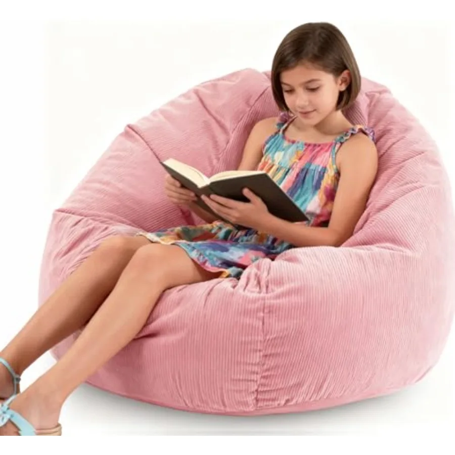 

3Feet Memory Foam Bean Bag Chairs for Teens or with Filling Bean Bag Sofa with Handle Super Soft Corduroy Fabric Lazy Sofa 3 Fe